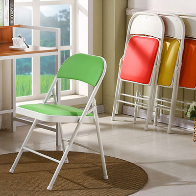 Salle de séjour de l' hôpital Chaise à manger pliante empilable avec cuir PU doux coloré