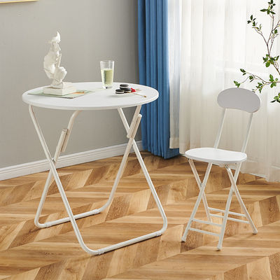 Camping en plein air Bistro Café Balcon Jardin Patio Métal Bois rond Portable Table pliante pour la fête