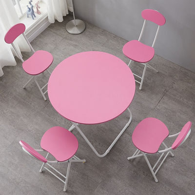 Camping en plein air Bistro Café Balcon Jardin Patio Métal Bois rond Portable Table pliante pour la fête