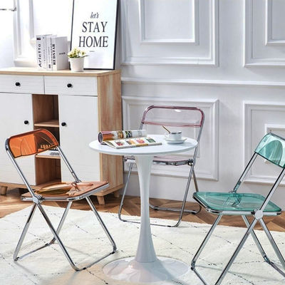 Logo personnalisé Chaise pliante en plastique clair pour jardin Restaurant Café Banquet de mariage Même