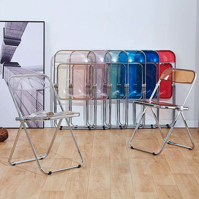 Logo personnalisé Chaise pliante en plastique clair pour jardin Restaurant Café Banquet de mariage Même