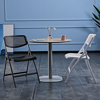 Événements de banquet en plein air en plastique métal pliable blanc noir Chaise à manger pour hôtel de mariage