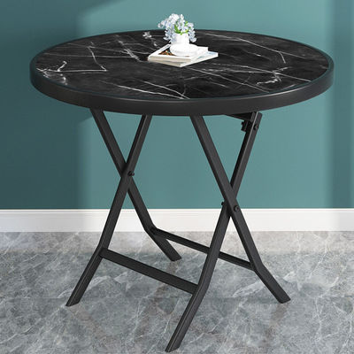 Table d'extérieur en verre trempé métallique carré ronde pliable pliable Table à manger à café