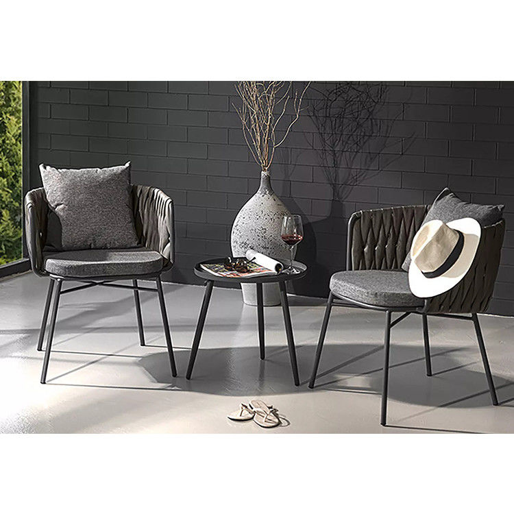 Meubles d'extérieur Ensemble de jardin en acier Rattan en plastique 2 sièges Ensemble de bistrot pour patio