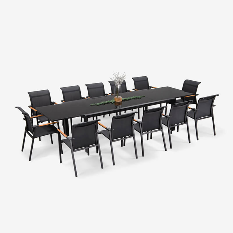 Table à manger extérieure en aluminium
