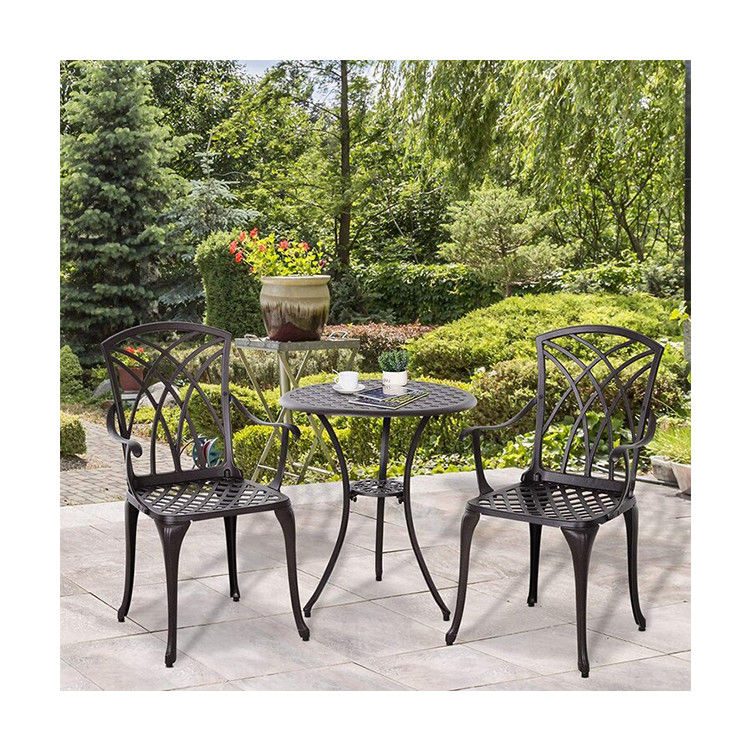 Meubles de balcon en aluminium moulé AJUNION 2 places Bistro extérieur avec table ronde