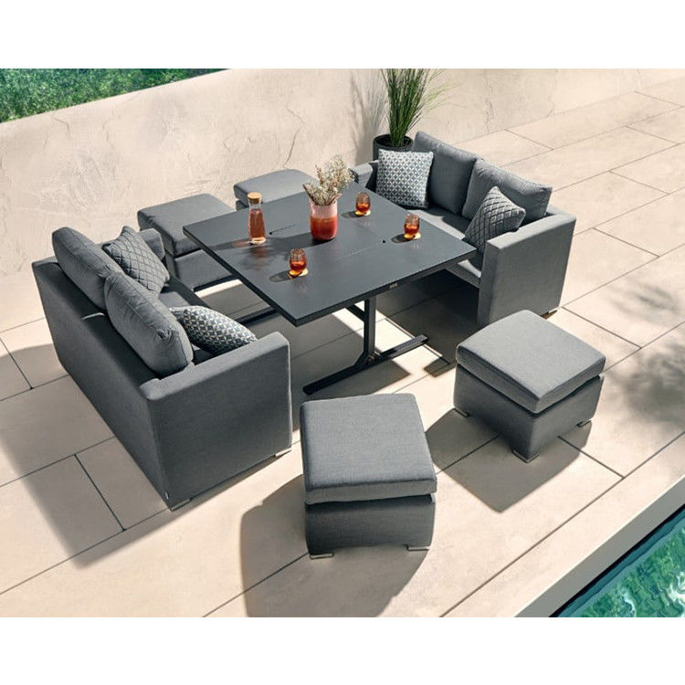 Design moderne meubles de jardin canapé ensemble avec foyer Table Table Taille W126 x D126 x H71cm