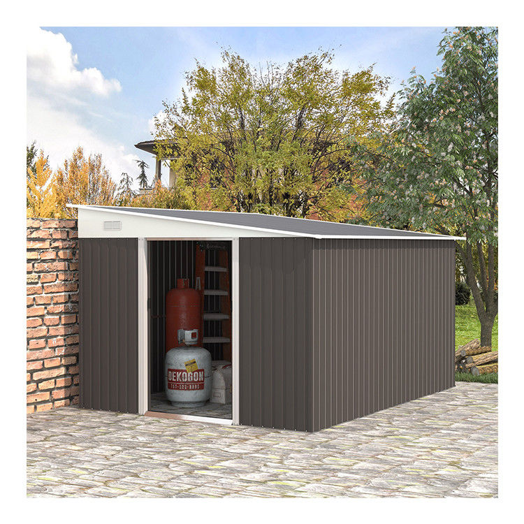 Château en métal extérieur de 11x9 pieds Maison de stockage bâtiment de jardin Château avec finition en poudre