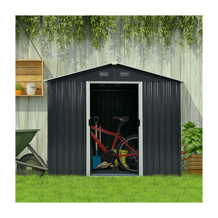 Plaque d'acier galvanisé en acier extérieur de jardin à toit de stockage en métal AJUNION 8x6ft