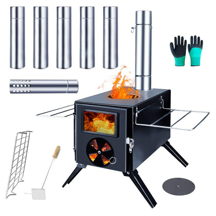 Des fours de feu en bois noir pliables parfaits pour le camping et le pique-nique en plein air