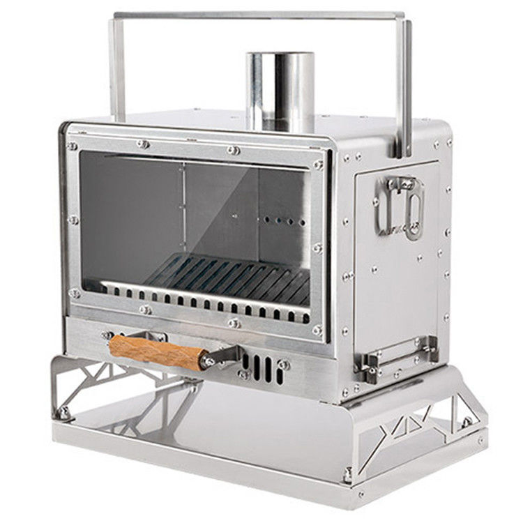 Cuisinière à chauffage portable pliable en acier inoxydable pour camping extérieur