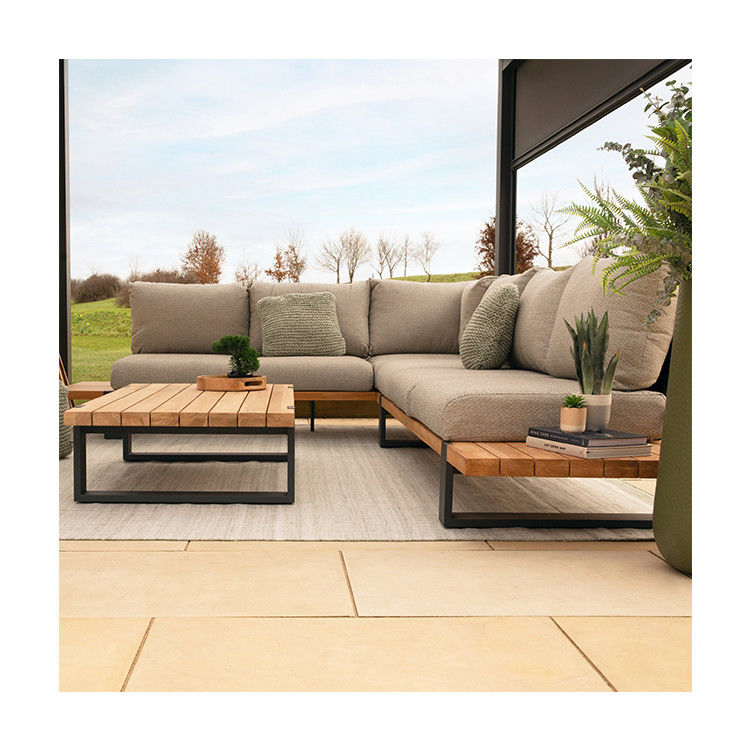 Moderne style bois de teck coin extérieur canapé salon pour l' hôtel commercial villa