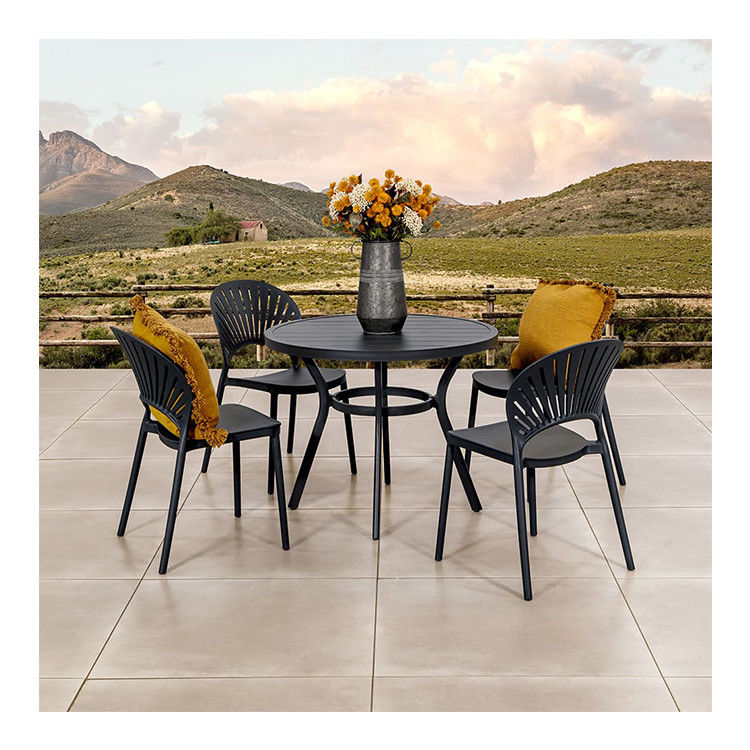 Table à manger ronde et chaise de taille L 52 x W45 x H83cm