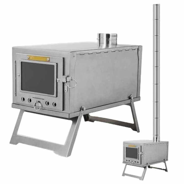 21*27.5*37.5 CM Mini Foyer de chauffage ultra-légère pliable pour camping en plein air Randonnée en noir