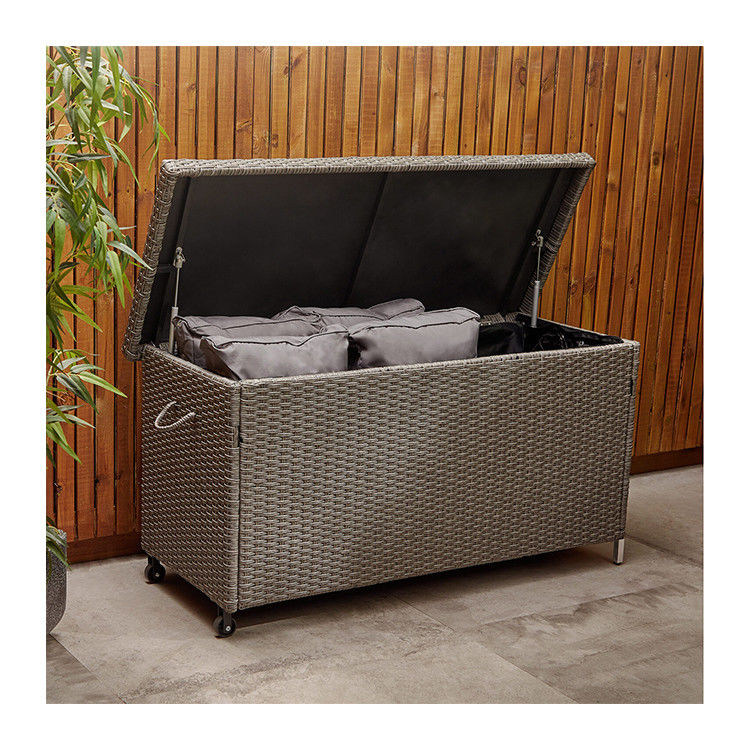 Une boîte de rangement de coussin de tissage de rotin Un incontournable pour les outils verrouillage et roues inclus