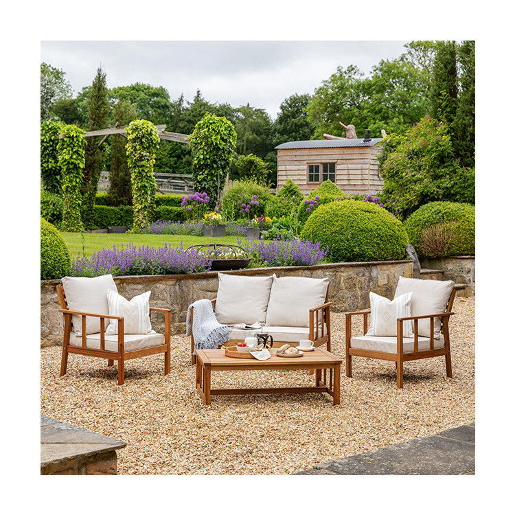 Patio en bois massif ensemble de jardin en bois de teck meubles d'extérieur canapé ensemble de salon de jardin