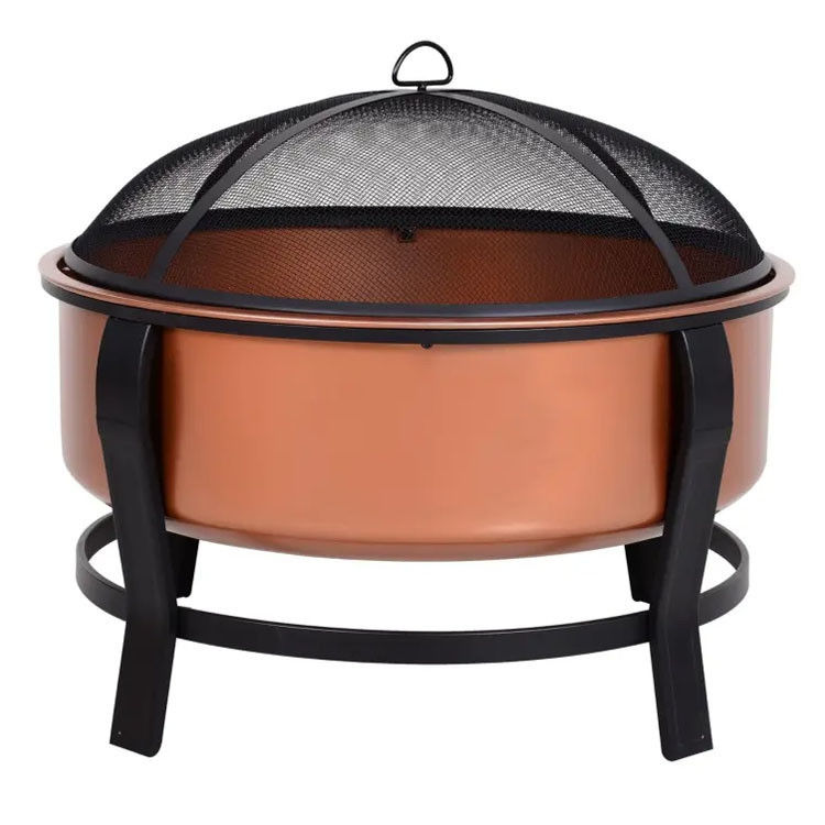 Logo personnalisé Modern Outdoor Portable Couleur cuivre Ronde de métal