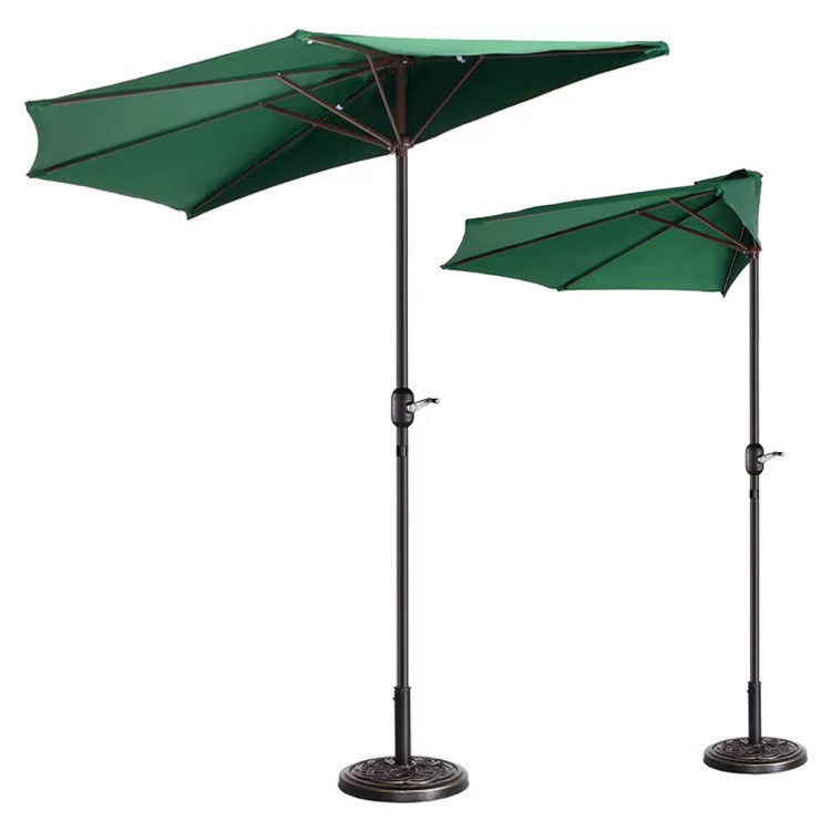 Bistro jardin extérieur patio porte-à-faux parapluie 9*4,5*7,87 FT ombre de soleil semi-ronde