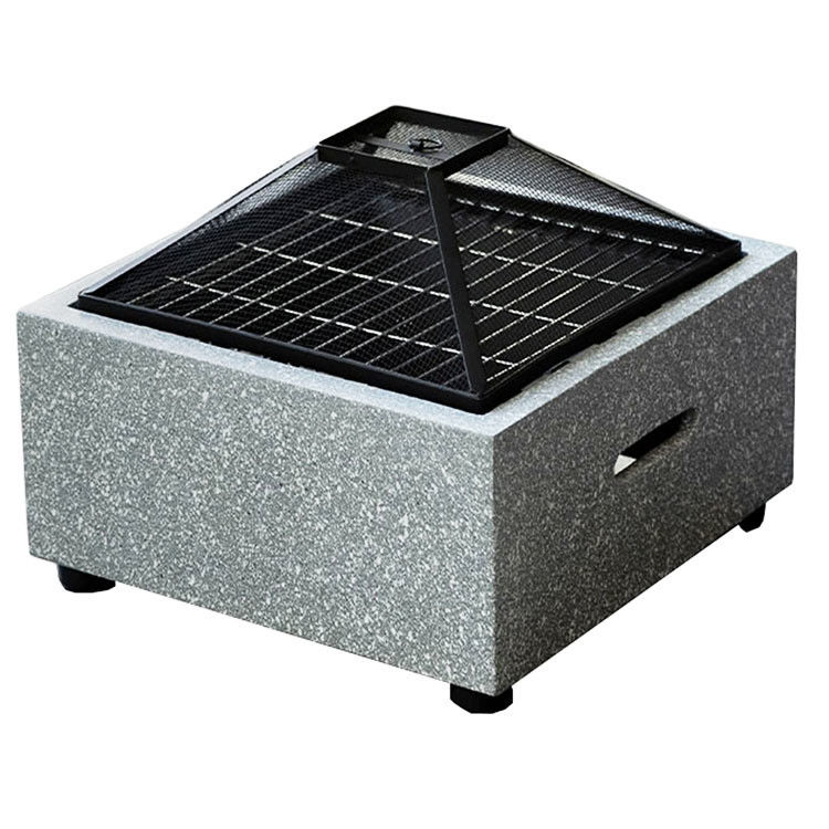 3 en 1 Carré Feu à bois Foyer Charbon de bois Grill Table de barbecue Combo pour le produit extérieur