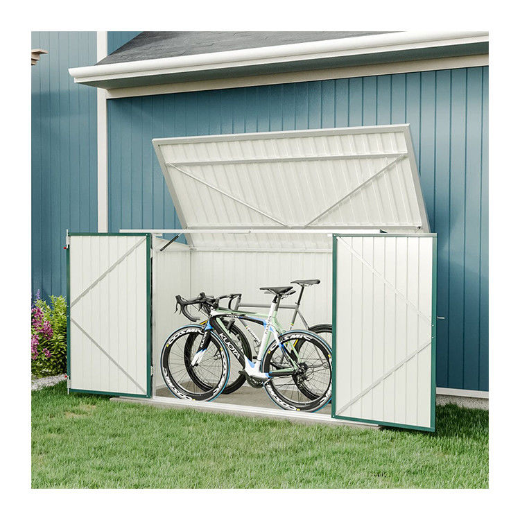 Shed d'entreposage de Countyard AJUNION Shed de vélo métallique en acier de 7 pieds avec porte verrouillable et ventilation