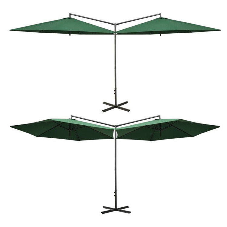 Tissu métallique Restaurant extérieur Hôtel Patio Café Jardin étanche suspendu Banane Double parapluie Parapluie