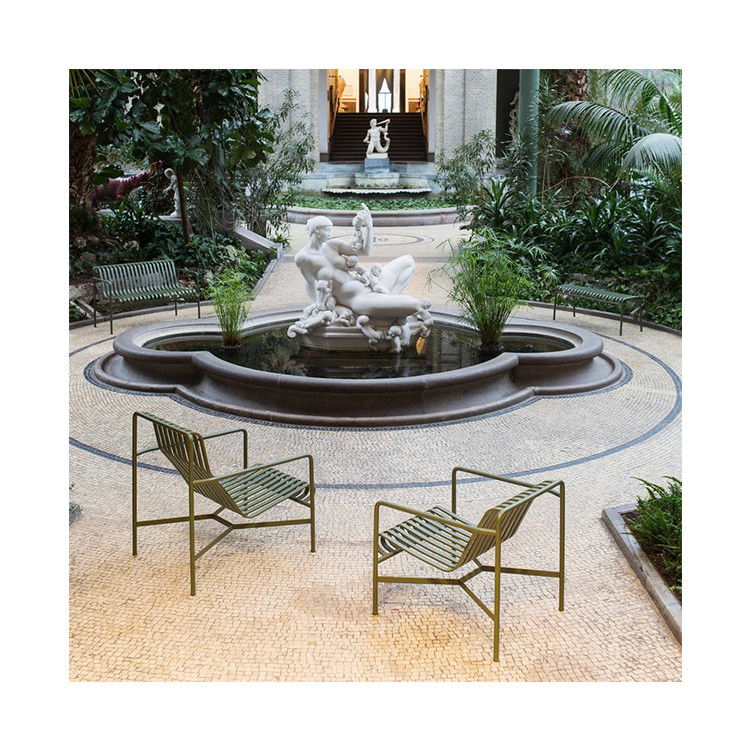 AJUNION Meubles d'extérieur en métal Cour arrière Chaise de patio Minimaliste Chaise de salon en acier pour jardin