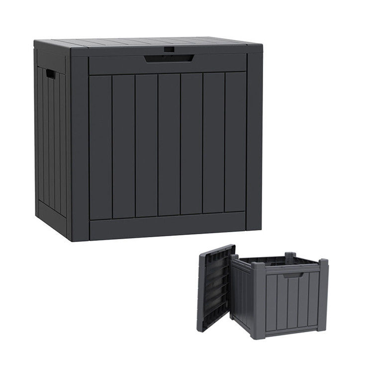 Container de stockage d'outils en résine plastique imperméable à l'eau pour l'extérieur