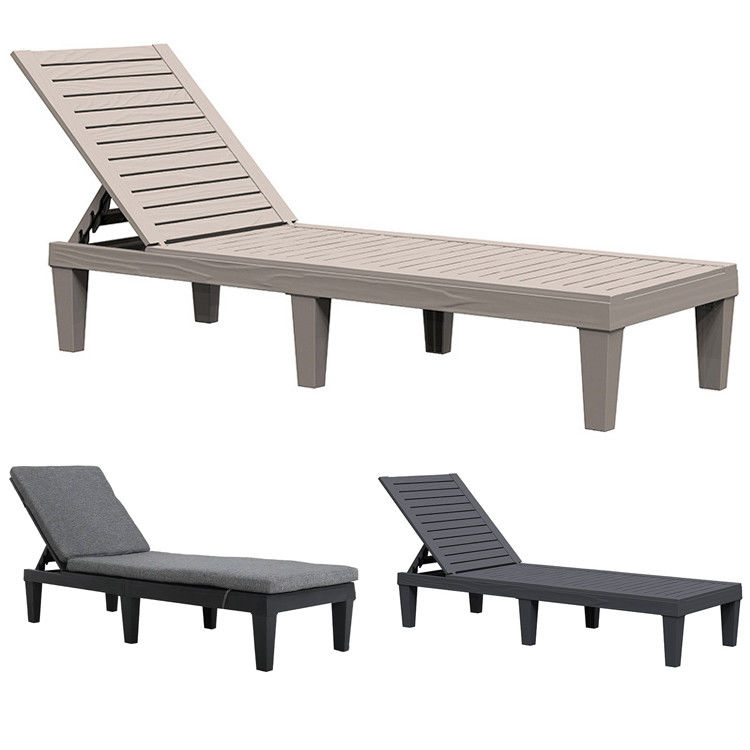 Meubles d'extérieur Lit solaire pour piscine Chaise en plastique empilable Chaise de salon