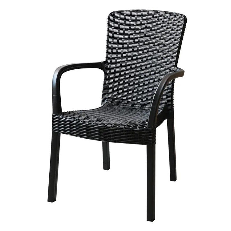 Séjour en plein air fauteuil en plastique empilable à dos haut pour villa patio jardin café salle à manger
