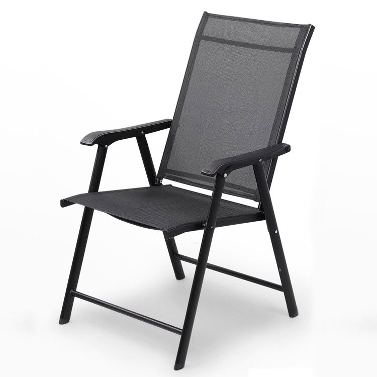 Café extérieur jardin balcon patio plage fauteuil pliant en fer métallique avec emballage du courrier