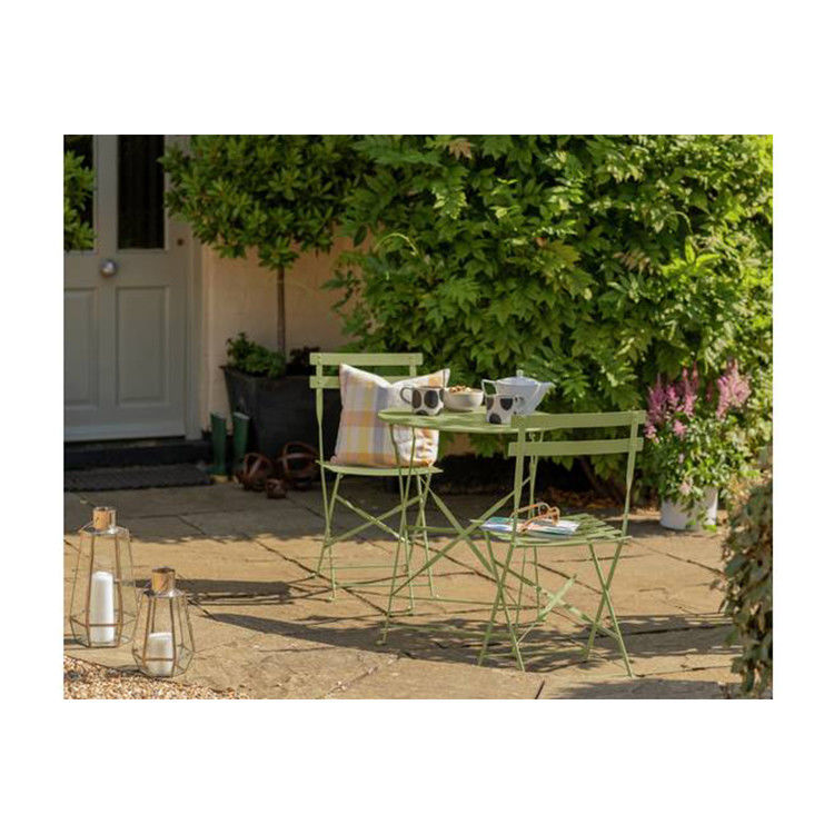Ensemble de jardin en acier métallique élégant pour patio jardin maison W80xD68xH82cm Outdoor Bistro Set