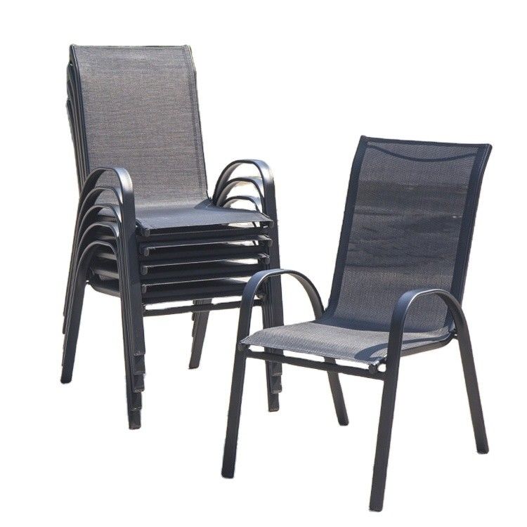 Meubles d'extérieur de loisirs fauteuil métallique Teslin Mesh pour jardin balcon patio café