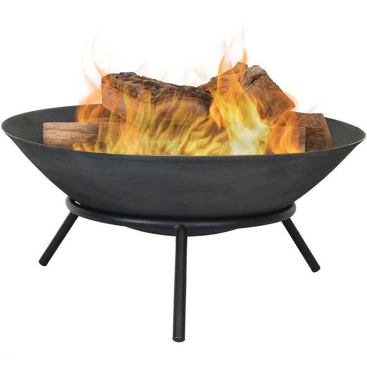 Foyer rond équipé pour la combustion du bois dans le jardin de la cour et les rassemblements en plein air