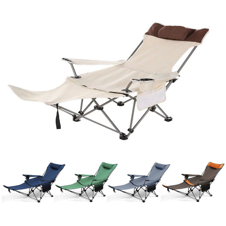 Chaise de plage pliante portable pour camping en plein air avec accoudoir et conception d'accoudoir amovible