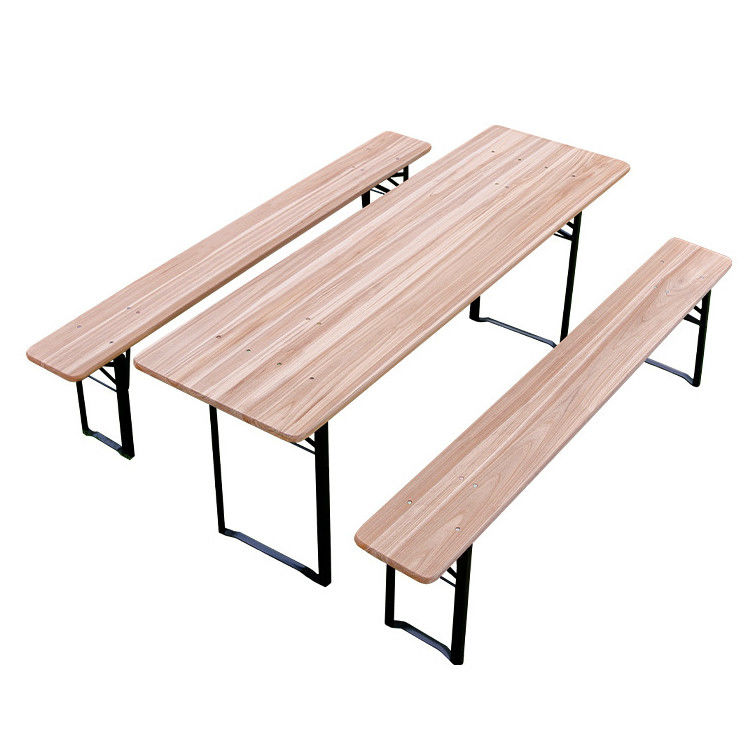 Table et chaise en bois massif rectangulaire pliable