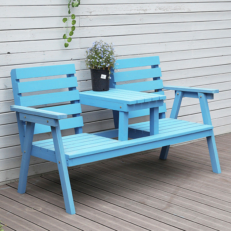 Cour extérieure chaise double en bois massif banc avec table profitez de votre patio avec style
