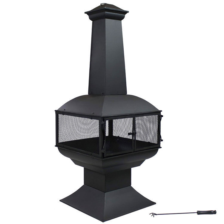 Patio extérieur jardin jardin camping acier lourd bois brûlant foyer avec poker