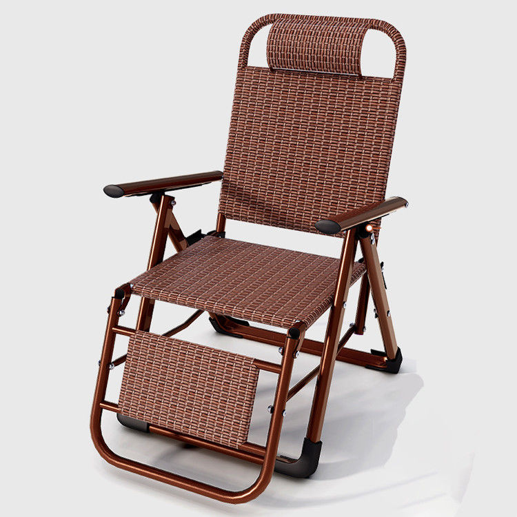 Plage extérieure balcon jardin portable rotin pliable chaise de salon avec pédale de pied
