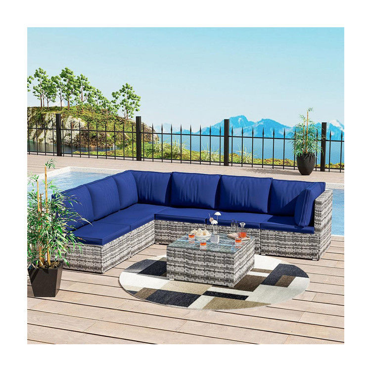 Ensemble de meubles d'extérieur en rotin PE de design moderne pour jardin