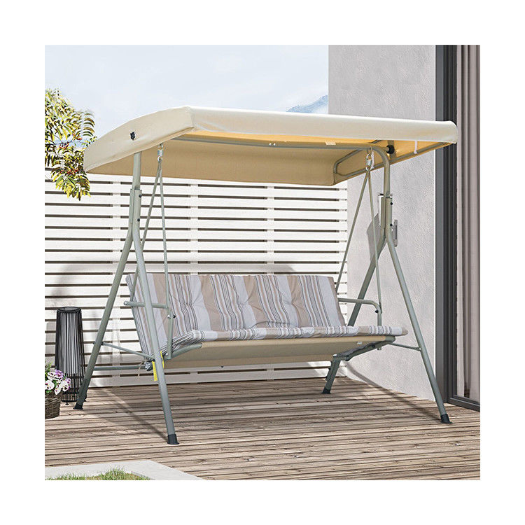 Design moderne AJUNION 3 places cadre métallique extérieur patio balançoires canapé lit balançoire chaise