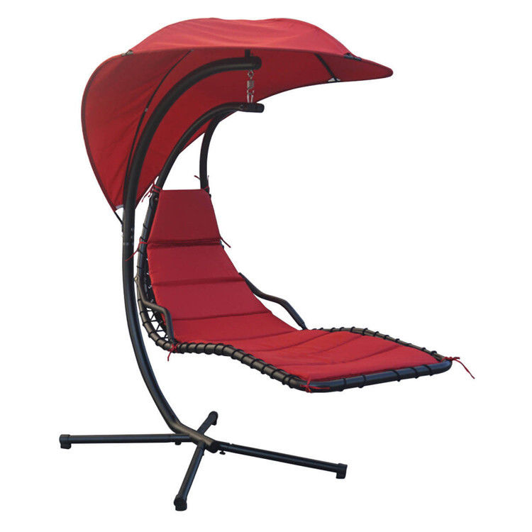 Améliorez votre patio avec une chaise de balançoire en métal moderne avec coussin et couverture solaire