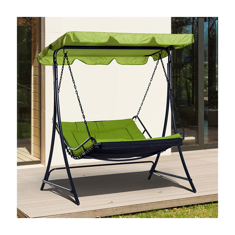 Cushion en polyester AJUNION Canopy de balancement extérieur hamac 3 places chaise de balancement de patio avec canopy réglable