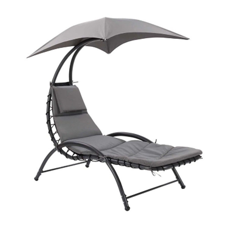 Chaise de balançoire en métal extérieur plage patio jardin hamac avec un auvent 118*171*165 cm