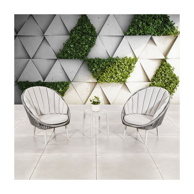 Meubles de jardin de balcon 3 pièces en aluminium ensemble de salon avec table de côté par AJUNION