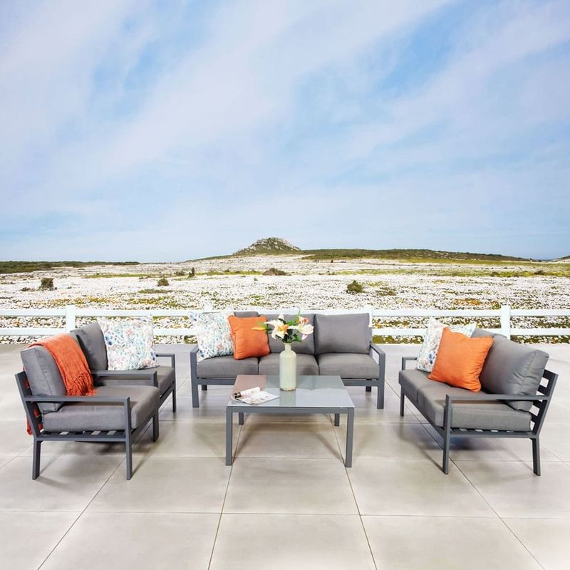 AJUNION 5 pièces de mobilier d'extérieur en aluminium ensemble de canapé de jardin