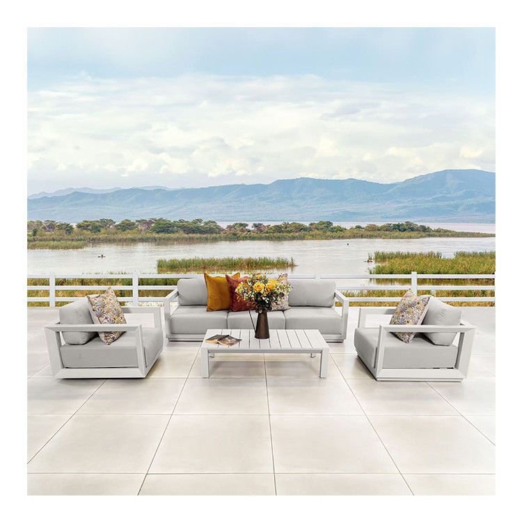 Meubles de patio modulaires en aluminium AJUNION 4 pièces canapé de salon extérieur