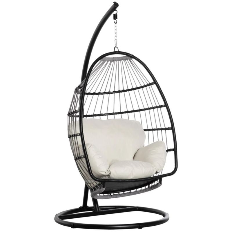 Design pliable pour l' extérieur suspendu, fauteuil d' oeuf avec support, mobilier extérieur