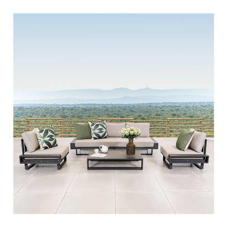 AJUNION Couchette en aluminium de luxe Meubles avec table basse Taille L 120 x W80 x H26cm