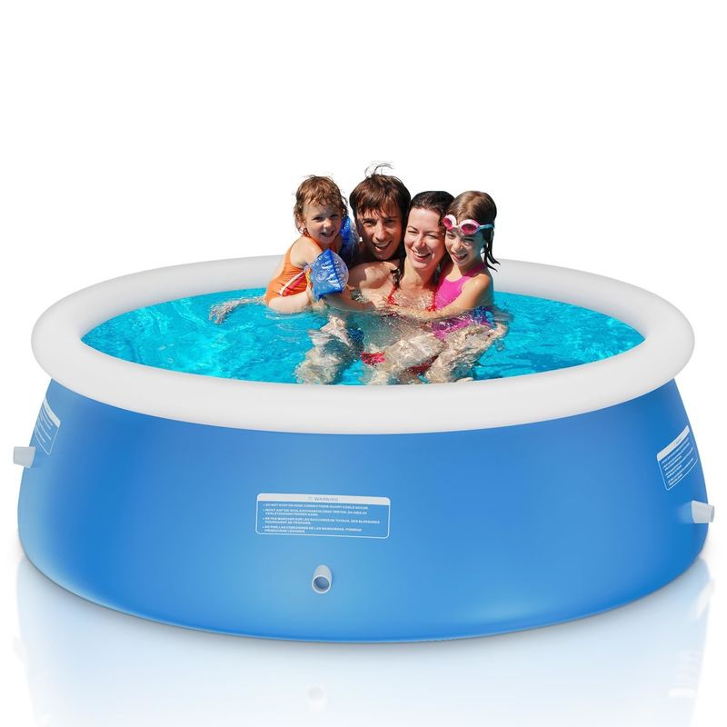 Une piscine familiale en PVC ronde de 12 pieds x 33 pouces