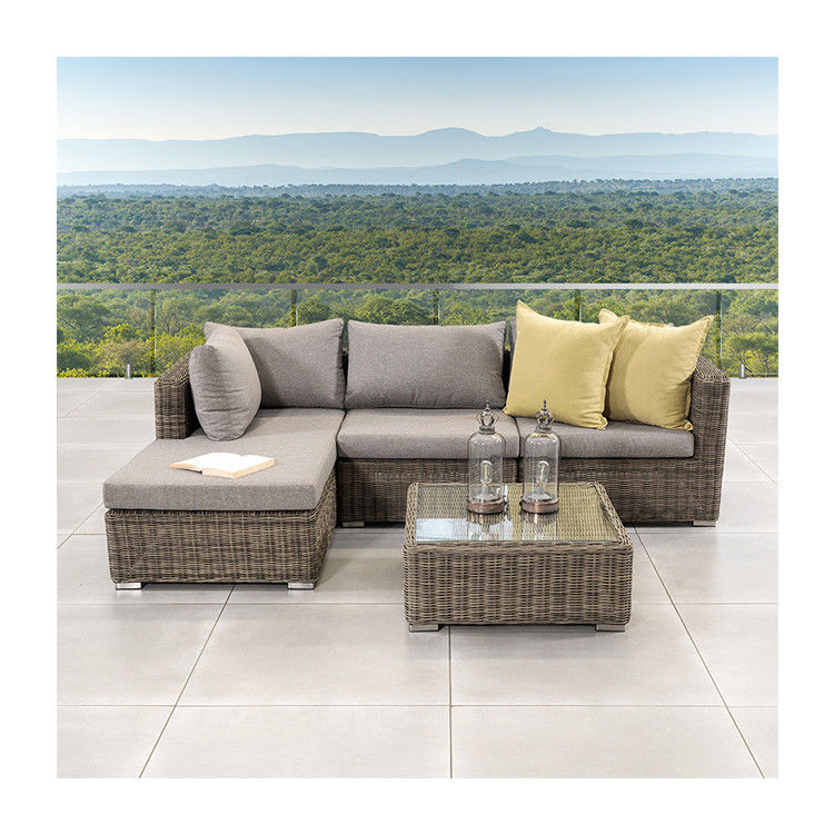 Meubles d'extérieur AJUNION Ensemble de jardin moderne en PE Rattan Meubles de patio ensemble de vigne ronde